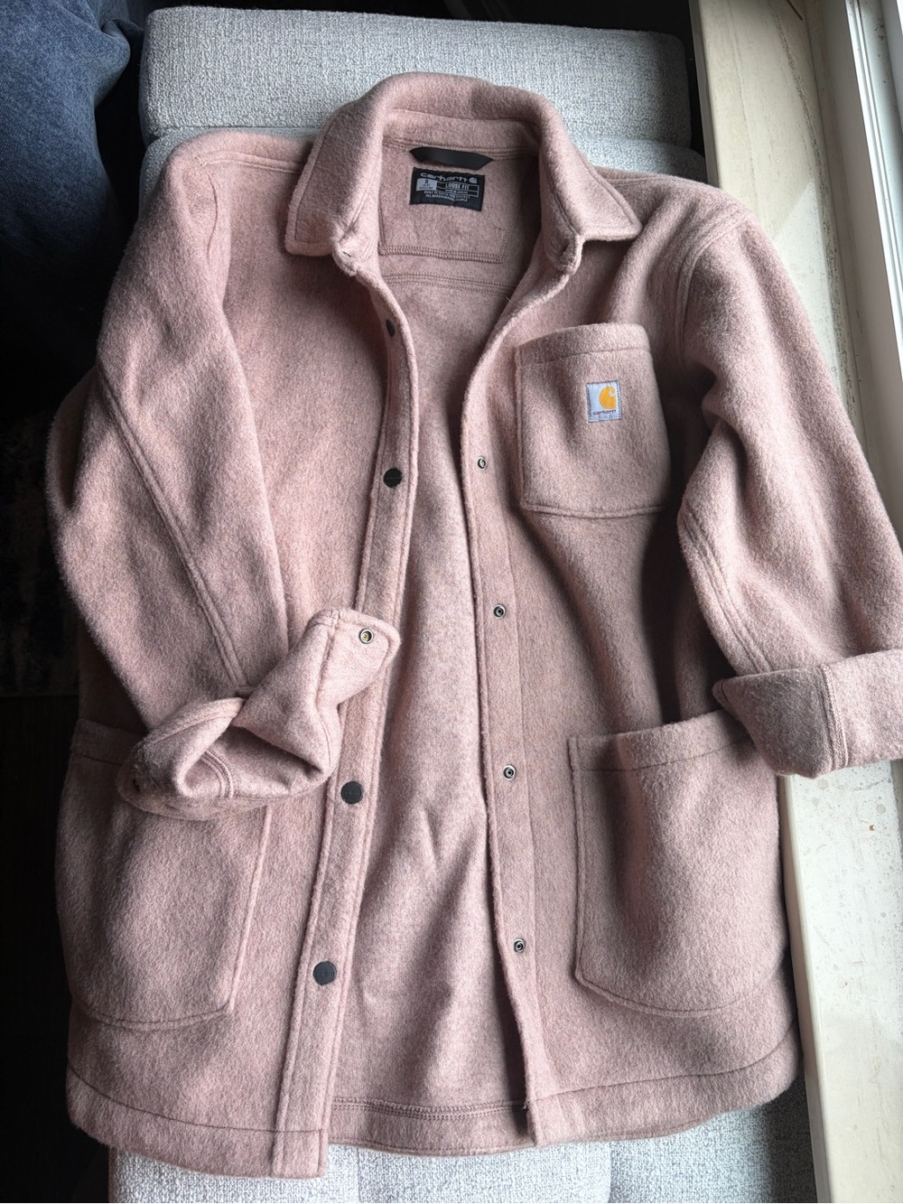 Carhartt Women's Pink Wool-Blend Fleece Shirt- Jacket